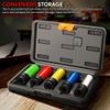 5Pcs 1/2" Drive Deep Impact Wheel Protector Lug Nut Bolt Socket Set w/Carry Case
