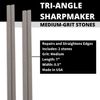 Spyderco Tri-Angle Sharpmaker with Safety Rods, Instructional DVD, Two Premium Alumina Ceramic Stone Sets for Blade Repair and Professional-Grade Finishing - 204MF