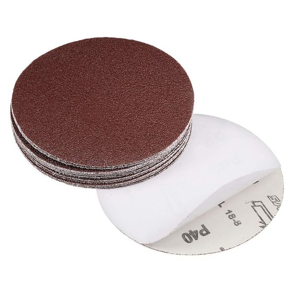 sourcing map 6" PSA Sanding Discs 40 Grits Self Stick Aluminum Oxide Sandpaper for Random Orbital Sander Wood Metal Auto Dry Polishing 20pcs