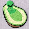 Alien in Avocado Patch Embroidered Applique Iron On Sew On Emblem