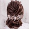 Handcess Bride Wedding Crystal Headband Silver Flower Pearl Headpiece Leaves Rhinestone Bridal Hair Accessories for Women and Girls (Silver)
