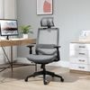 High-Back Computer Desk Seat with Lumbar Support and 360 Swivel Wheels