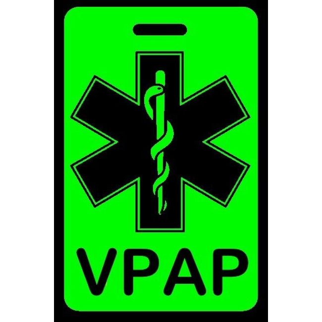 Hi-Viz Green VPAP Carry-On Bag Tag - Sleep Apnea