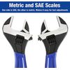 WORKPRO 2-piece Adjustable Wrench Set 6-Inch & 10-Inch Wrenches Metric & SAE