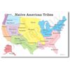 NEW American History Educational Classroom POSTER - Native American Tribes Map