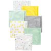 Simple Joys Kid's 7 pack flannel receiving blankets Accessory, Grey/White/Mint, One Size
