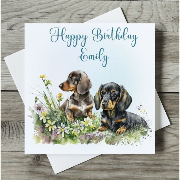 Personalised Pet Happy Birthday Card DOG MUM  NAN AUNT GRAN Dachshund ANY NAME