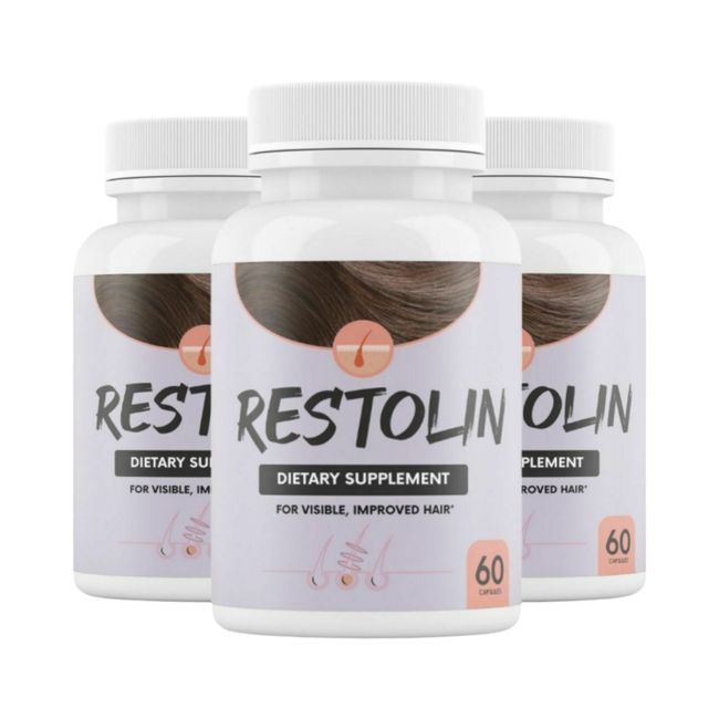 3-Pack Restolin Capsules Natural Hair Support Supplement- 180 Capsules