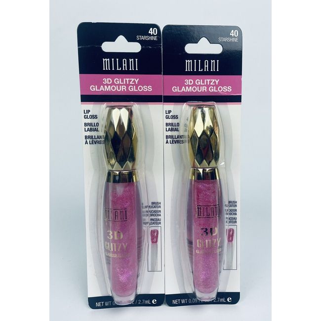 Lot of 2 Milani 3D Glitzy Glamour Gloss #40 Starshine