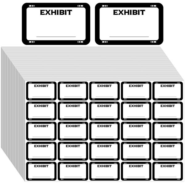 1000 Pcs Exhibit Stickers 1.65 x 1 Inch Legal Exhibit Labels Name Tag Stickers Blank File Folder Labels for Dividers Office Legal Document File Classification (White)