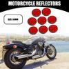 Partuto 8 Pc Universal Motorcycle Reflectors for Driveway - Plastic Red