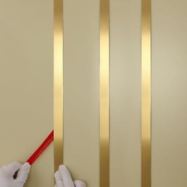 Metalized Gold Wall Trim Molding Stainless Steel Peel Stick Flexible Metal Trim