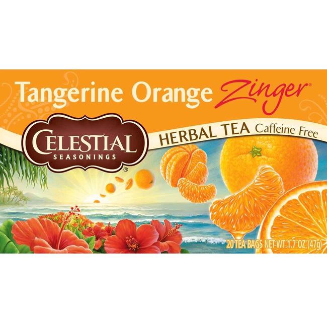 Celestial Seasonings Herbal Tea, Tangerine Orange Zinger, Caffeine Free, 20 Tea Bags (Pack of 6)
