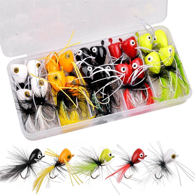 Complete Fly Fishing, Bristle Flies with Case, 5 Colors, Set of 20, Mountain Streams, Tenkara Bass Trout Fishing Fly Set