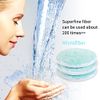 J.YANG Repeat Remover Pad, 10 Sheets of All-Skin Ultra Soft, Reusable Microfiber Matte Cleansing Cream Puffs (Lake Blue)