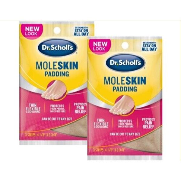 2 Pack - Dr. Scholls Moleskin Plus 4 5/8-Inch X 3 3/8 Inch Padding 3 Each