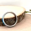 Personalized Ring 6MM Silver Tungsten Band Blue Fire Opal Inlay Step Edges Ring