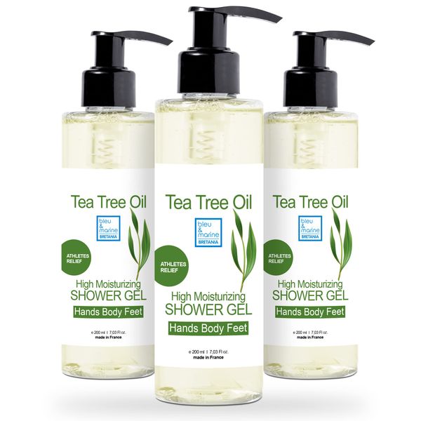 Tea Tree Antifungal Body Wash Tea Tree Face Anti Acne Wash Shower Gel (Pack 7.59 Fl oz x 3) - Feet fungal Nail Treatment Hand Wash