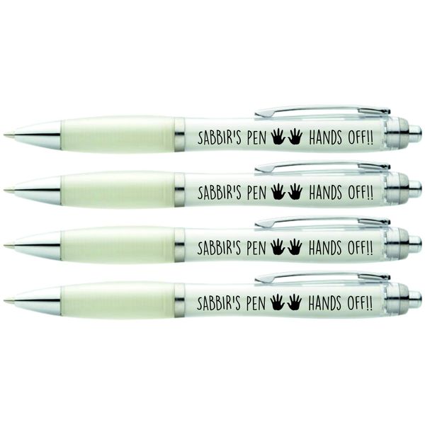 Hands Off SABBIR'S PEN, 4 X PRINTED PENS FOR SABBIR