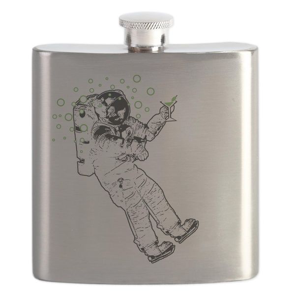 CafePress Tipsy Astronaut Flask 7 oz Stainless Steel Drinking Flask