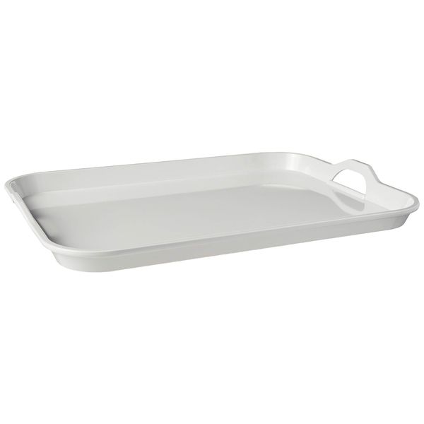 Hutzler Melamine Serving Tray with Handles, 20" x 15", White