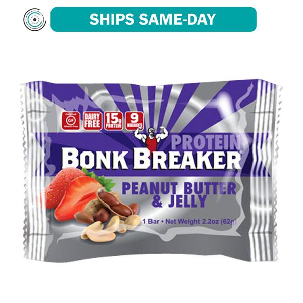 Bonk Breaker High Protein Energy Bar Peanut Butter and Jelly Box of 12 Non-GMO