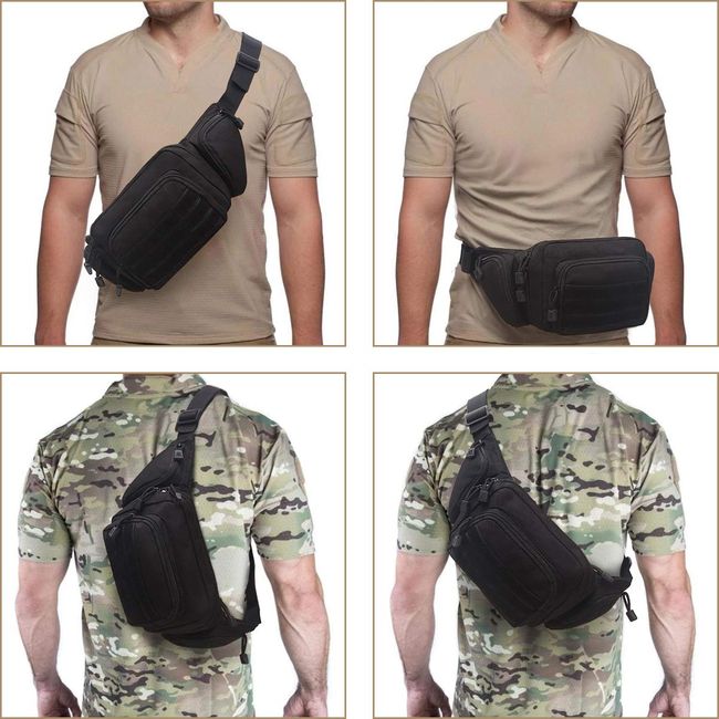 Men's military tactical Fanny pack, gun chest holster, suitable