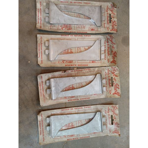 8 New 6" Aluminum Slot Slotted Shelf Brackets NOS Styl-a-Shelf