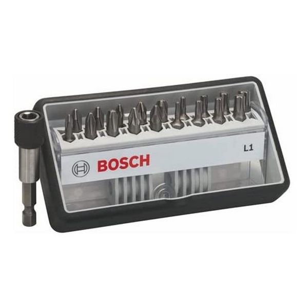 Bosch 2607002567 25 mm Extra Hard Robust Line Screwdriver Set Plus a Magnetic Holder (18-Piece)