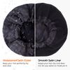 Shower Cap for Men Black Bath Cap, Reversible Large Waterproof Adjustable Shower Caps Terry Lining & Elastic Band Stretch Hem Hair Hat