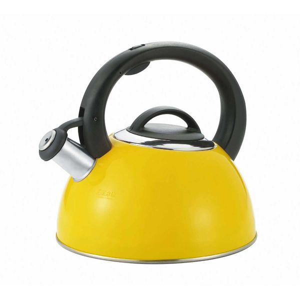 Bestco NQ-0021 Amarello Kettle, Whistling Kettle, 0.8 gal (2.5 L), Stainless Steel, IH Compatible, Yellow