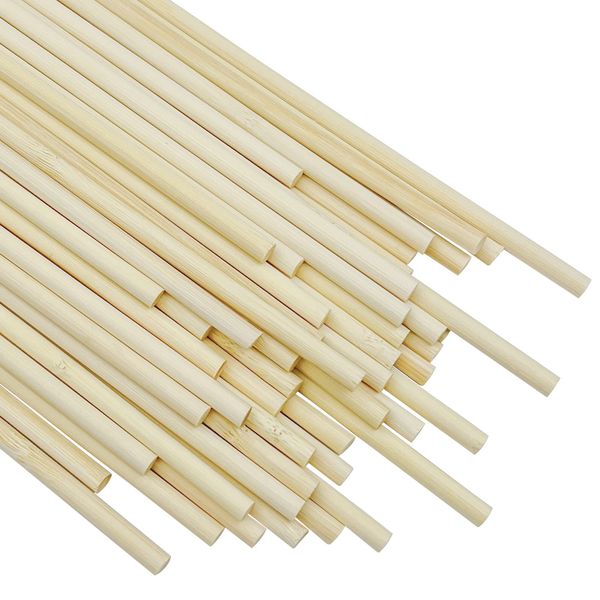 ZHONYEE 50 pcs Bamboo Wooden Dowel Rods for Woodcraft, Art Projects, Decorations & DIY Crafts - Unfinished Natural Wooden Sticks for Crafts (6mm x 15cm)