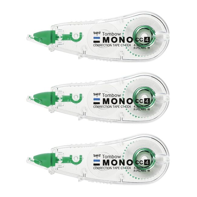 トンボ(Tombow) 鉛筆 修正テープ MONO モノCC 4.2mm 3個 KCB-325