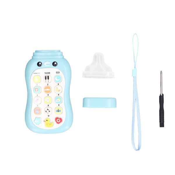 Portable infants Learning Cell Phone with Pacifier Educational Toys , babies Mobile Phone Toy , 15 Functions Including Weather Sound Effects , Piano Music etc , babies Mobile Phone Toy , Portable BAB