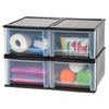 IRIS 4-Piece 7-Quart Stacking Drawer (Black, Medium)