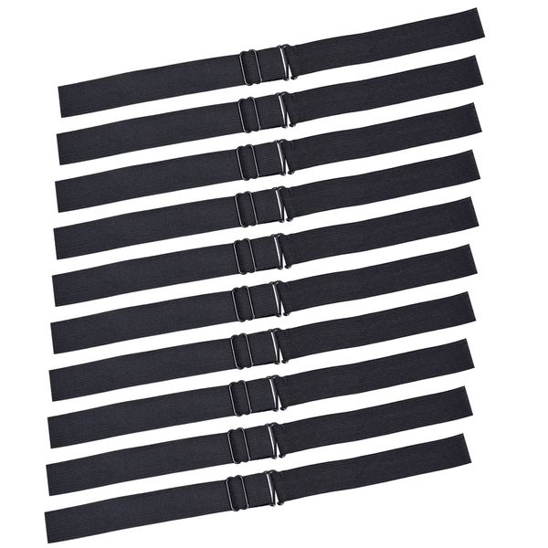 10 Pcs Black Adjustable Elastic Bands Adjustable Straps for Making Wig Cap Accessories (1 x 12 Inch)