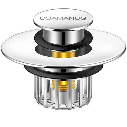 coamanug Bathtub Stopper | Shower Drain Hair Catcher, Pop-up Tub Stopper with Strainer | Bathroom Drain Plug | Drain Protector for 1-1/2 to 1-3/4"" Bath Drain Hole