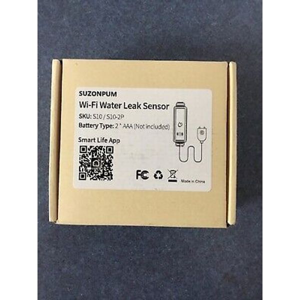 Water Leak Sensor 2 Pack, 2.4GHz Wi-Fi Water Leak Detector with Alarm and App No