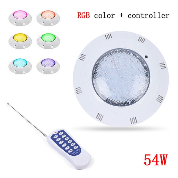 12V 54W Swimming Pool RGB LED Lights Spa Underwater Light Waterproof IP68 Lamp