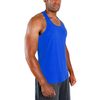 DEVOPS 3 Pack Men's Y-Back Dry Fit Muscle Gym Workout Tank Top (Medium, Black/Navy/Blue)