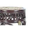 Ginger Handmade Rattan Wicker Stool Fully Assembled Dark Brown