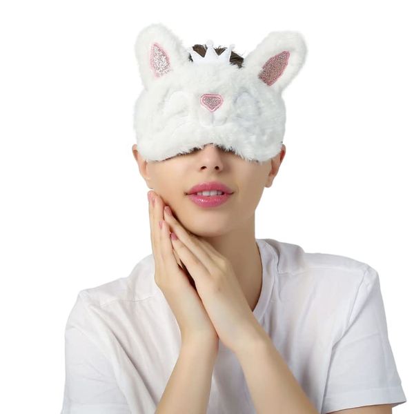 Kids Fluffy Animal Eye Mask for Sleeping [Rabbit Princess]