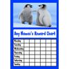 Blue Penguins Personalised Childrens Kids Chore Rota Task Reward Chart