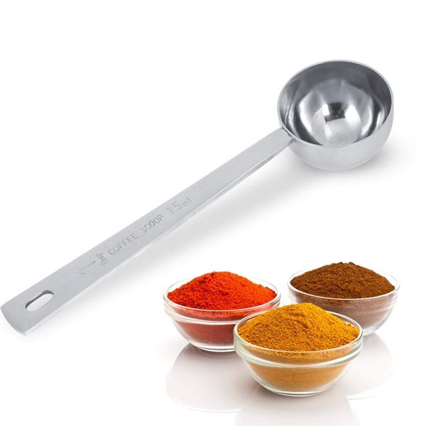 Coffee Scoop,30ml Coffee Measuring Scoop with Long Handle,Metal Scoop Coffee Tea Grains Measure Tablespoon Coffee Tea Measuring Spoon Kitchen Cooking Tool,6.4x1.7inch