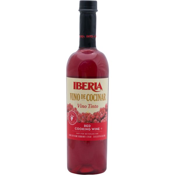 Iberia Red Cooking Wine 25.4 fl. oz., Exclusively for Cooking, Full-Strength Wine That Enhance the Flavor of Almost Any Dish