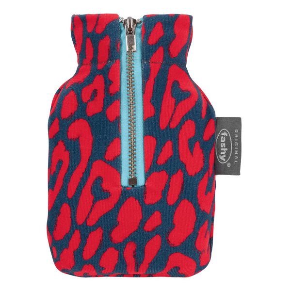 Fashy Taschenwärmer 0,6 L mit Leo-Bezug, Mini-Wärmflasche