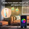 MOES 2Pack Smart WiFi ST64 Edison LED Light Bulbs Multicolor CW&RGB Dimmable 40W