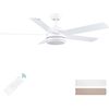 52 Inch White Ceiling Fan with Light and Remote Control.Noiseless,Dimmable,3Cct,