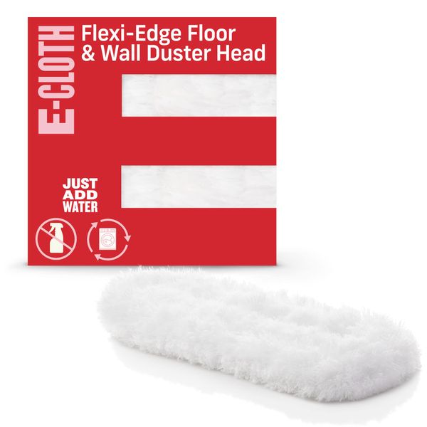 E-Cloth Flexi-Edge Floor & Wall Duster Head, Reusable Dusting Mop for Floor Cleaning, Floor Cleaner Ideal for Harword, Tile, Laminate and other Hard Surfaces, 100 Wash Guarantee, 1 Pack