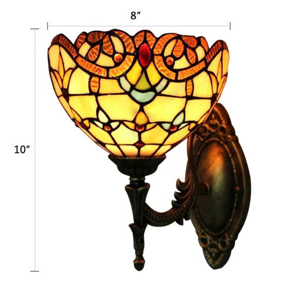 Art Decor Tiffany Wall Mount Lamp Stained Glass Wall Sconce Lighting for Stair